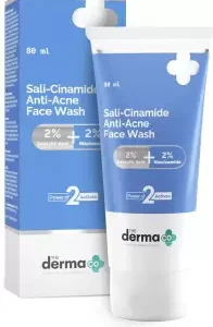 The Derma Co Sali-Cinamide Anti-Acne with 2% Salicylic Acid & 2% Niacinamide Face Wash (80 ml)